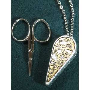   Celtic Dragon Pewter Sewing Chatelaine Scissors
