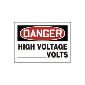  DANGER Labels HIGH VOLTAGE ___ VOLTS Adhesive Dura Vinyl   Each 3 1 