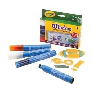 Crayola Washable School Colors Window Mega Markers, Assorted (Pack of 