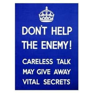   Help The Enemy   War Poster, GB 1940 Print   40x30cm