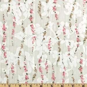  54 Wide Crinkled Burnout Cotton Blend Lawn Floral Pink 