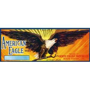  AMERICAN EAGLE BRAND CALIFORNIA USA CRATE LABEL PRINT 