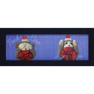  I See You by J. S. Criste 8x20 framed sock monkey print 