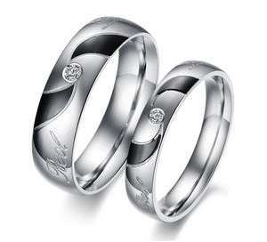   NEW Wedding Ring Set Titanium steel couple Engagement rings many size