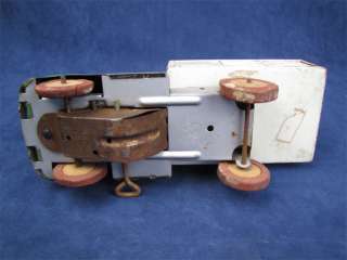 Vintage Courtland Mechanical Stake Bed Wind Up Truck  