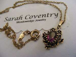 Sarah Coventry Royal Purple Pendant Amethyst Cov  