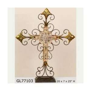  Decorative Metal Cross on Stand REDGL77103