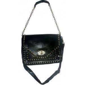  Black Leatherette Shoulder Crossbody Handbag Purse with 