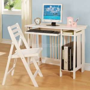   Furniture Folding Desk and Chair Set (White) 800777