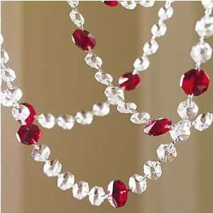  Crystal Octagonal Garland 6 With Red Crystal Accents 