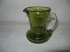 green crackle glass small pitcher creame r 