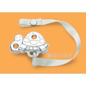  Cunill Sterling Silver Turtle Pacifier Clip Baby