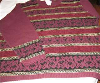 Cricket Lane womens maroon, black sweater size XL NWT  