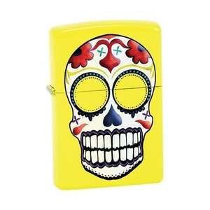  New Zippo Lighter Matte Yellow Finish Day Of The Dead 