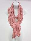 designer pink crochet knit scarf wrap $ 29 00   