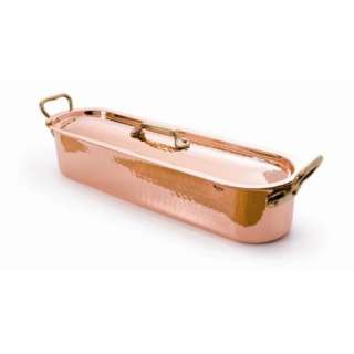Copper Fish Poacher and Grid with lid Length 19 5/8   