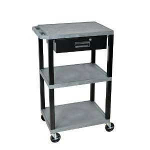  H. Wilson Multipurpose Utility Cart With Drawer Gray and 
