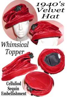 HAT~Sassari Italy~RIBBONS~Embroidery~LARP~Medieval~RENN  