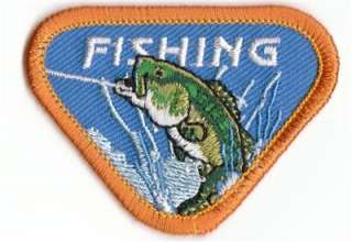Girl/Boy/Cub FISHING Orange Patches Crests SCOUTS/GUIDE  