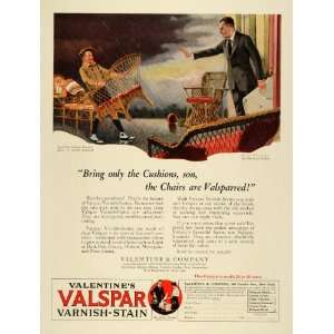   Ad Valentine Varnish Stain Rain Storm Furniture   Original Print Ad