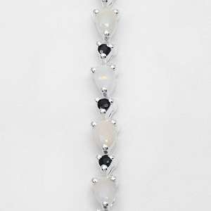 Ladies Bracelet 0.90ctw Sapphires and Opals Silver NEW  