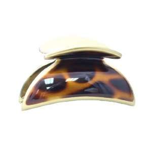  Tortoise Shell & Gold Large Euro Hair Claw Beauty