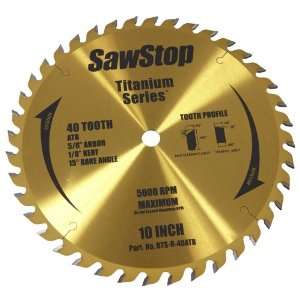 SawStop BTS R 40ATB 40 Tooth Titanium Series Premium Woodworking Blade 