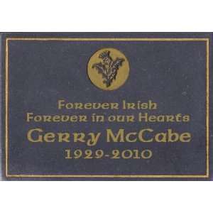  Irish Blue Stone Memorial Plaque with Gold Everything 
