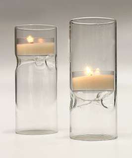 Wedding Blown Glass Cylinder Shaped Tealight Holders / Luminaries 