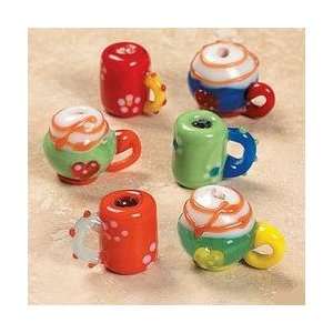 2   Coffee & Latte Mug Lampwork Glass Beads Kitchen 