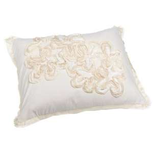  DKNY Pure Ruffle Floral Decorative Pillow, Muslin