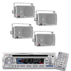  Pyle Marine Radio Receiver and Speaker Package   PLCD3MR 