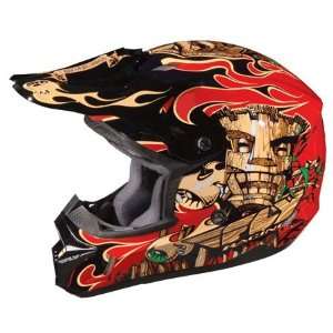  Fly Youth Kinetic Tiki Full Face Helmet Medium  Red Automotive