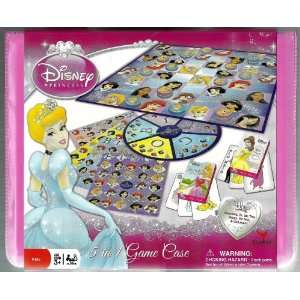  Disney Princess 5 in 1 Game Case Checkers, Tic Tac Toe 
