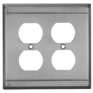 Stanley Home Designs V8038 Franklin Double Duplex Wall Plate, Antique 