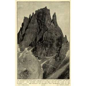  1912 Print Fuenffinger Spitze Daumen Scharte Geology 