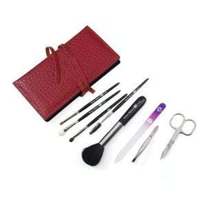 Luxury Womens Manicure set with Make up Brushes in a Leather case by 