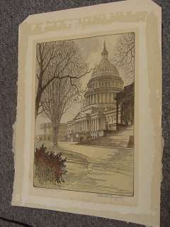 CHESTER DANFORTH COLOR ETCHING THE CAPITOL 17/250  