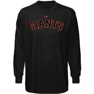   San Francisco Giants Black Wordmark Long Sleeve T shirt Sports
