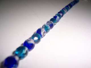 Darice BLUE AND GREEN round glass bead strand no.1987 59  