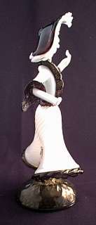 Black/white Italian art glass woman figure,10 1/2h.  