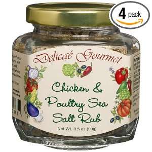 Delicae Pantry Gourmet Chicken & Poultry Sea Salt Rub, 3.5 Ounce Glass 