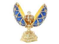 Swarovski Crystal Blue Russian Faberge Egg w/mini crown  