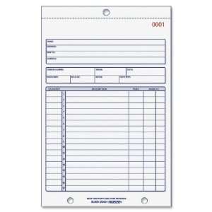 Sales Order Book, Carbonless, 2 Part, 5.5 x 7.875 Inches, 50 Forms 