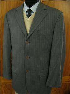 Ruffini Mens Sharp Gray Three Button Blazer Suit Coat 40S  