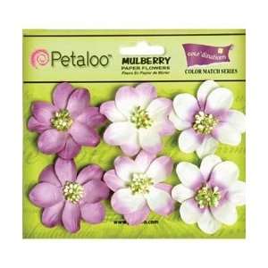  Petaloo Darice Camelia Mulberry Paper Flowers 6/Pkg Pansy 