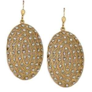   14k Gold Plated Oval Swarovski Crystal Dangle Earrings Jewelry