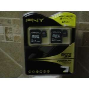  PNY Micro SD Premium Cell Phone Memory 2 Pack 2GB