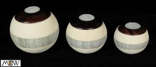 Set 3 Round Cream Pumice Stone Tealight Candle Holders  