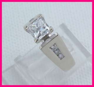 14kwg Princess & Round Diamond Engagement Ring 1.49ct  